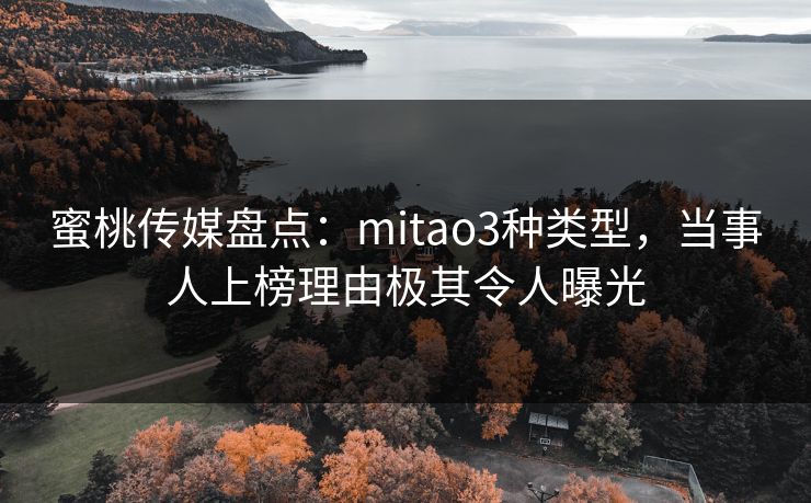 蜜桃传媒盘点：mitao3种类型，当事人上榜理由极其令人曝光