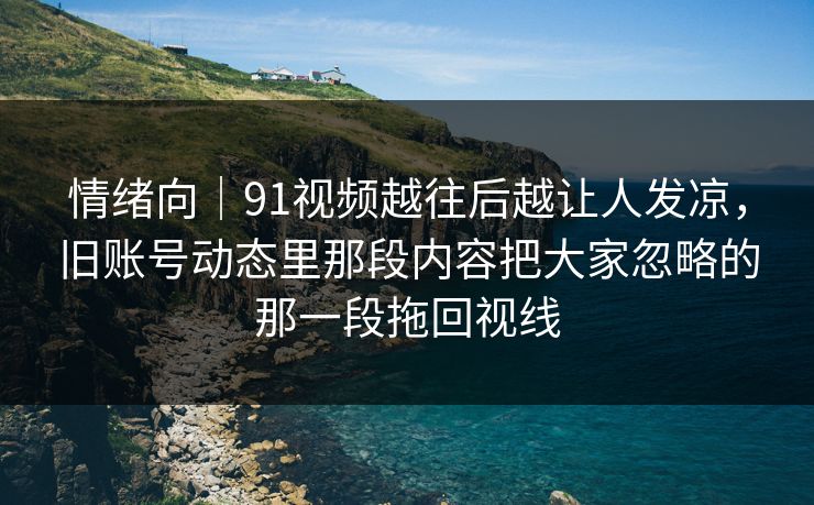 情绪向｜91视频越往后越让人发凉，旧账号动态里那段内容把大家忽略的那一段拖回视线